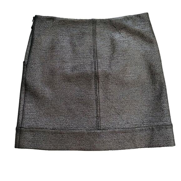 Diane Von Furstenberg Skirt Katinko Silver Metallic A-Line Skirt Size 10 - Picture 6 of 12